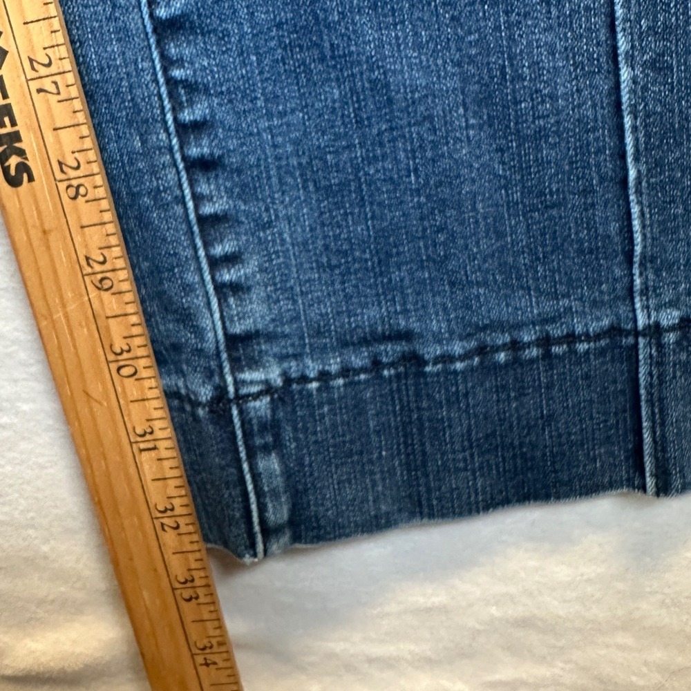 Idyllwind Miranda Lambert Blue Lace Up Front Flare Jeans Size 10/34 70s Western - Picture 3 of 10
